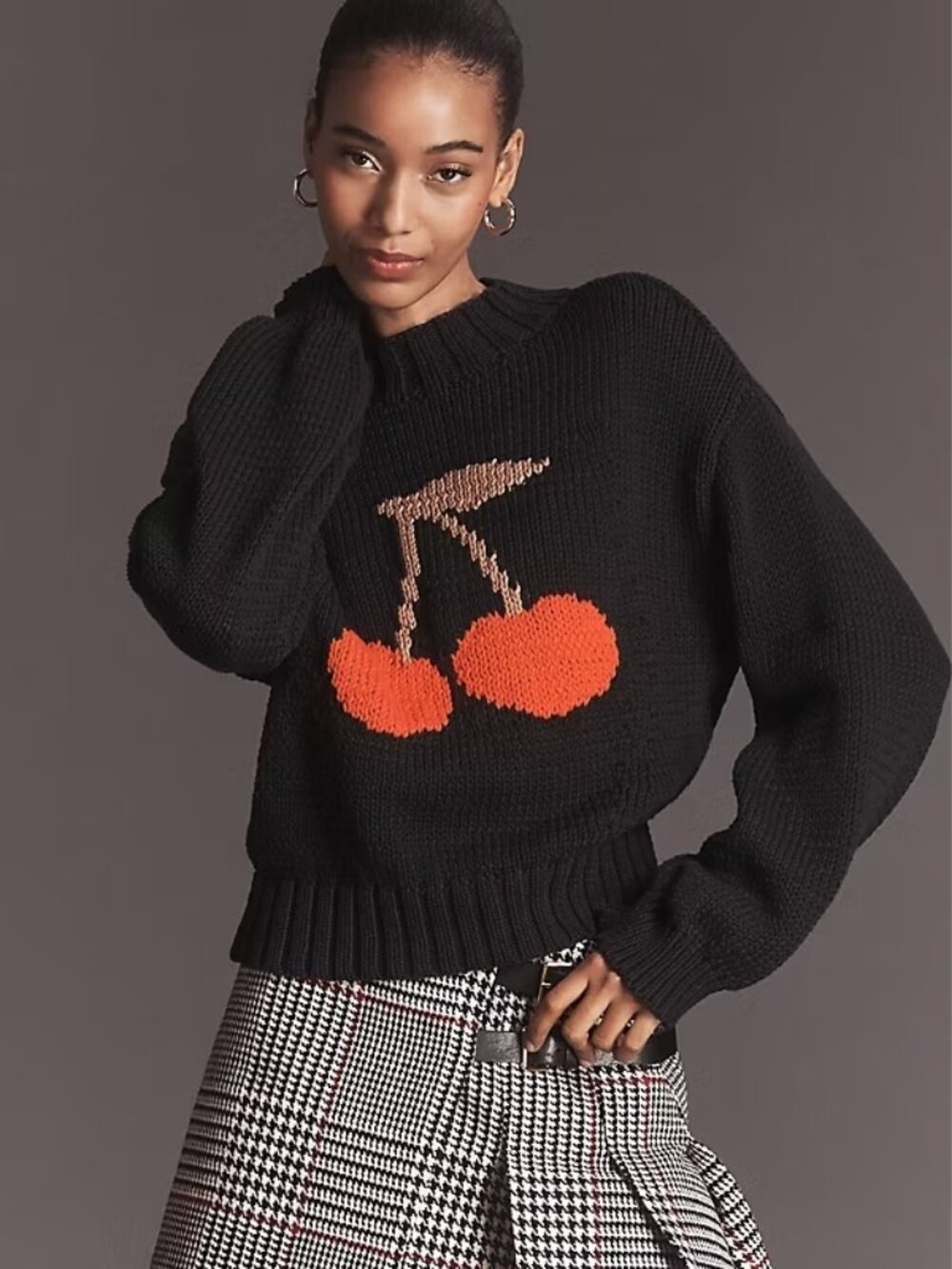 Anthropologie The Pippa Icon Mock-Neck Sweater by Maeve M navy blue new with tag
